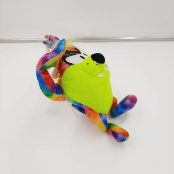 NWT 2016 Colorful Looney Tunes Tazmanian Devil Plush Tie Dye Rainbow Toy 8.5" - Picture 4 of 12
